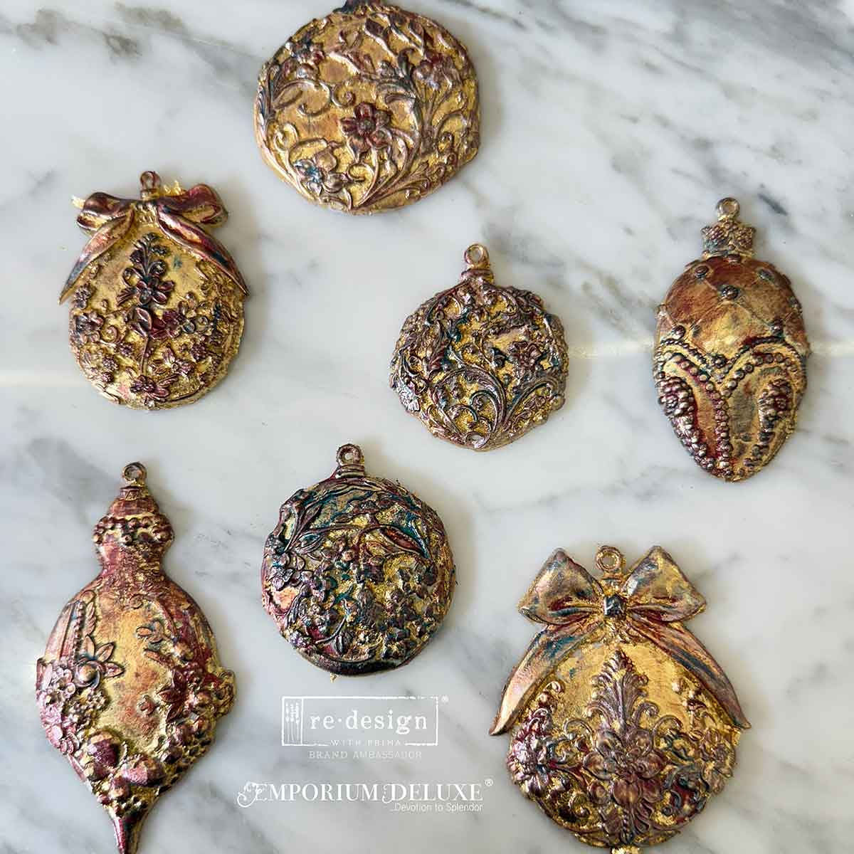 Shimmering Holiday Ornaments Mould by Redesign with Prima