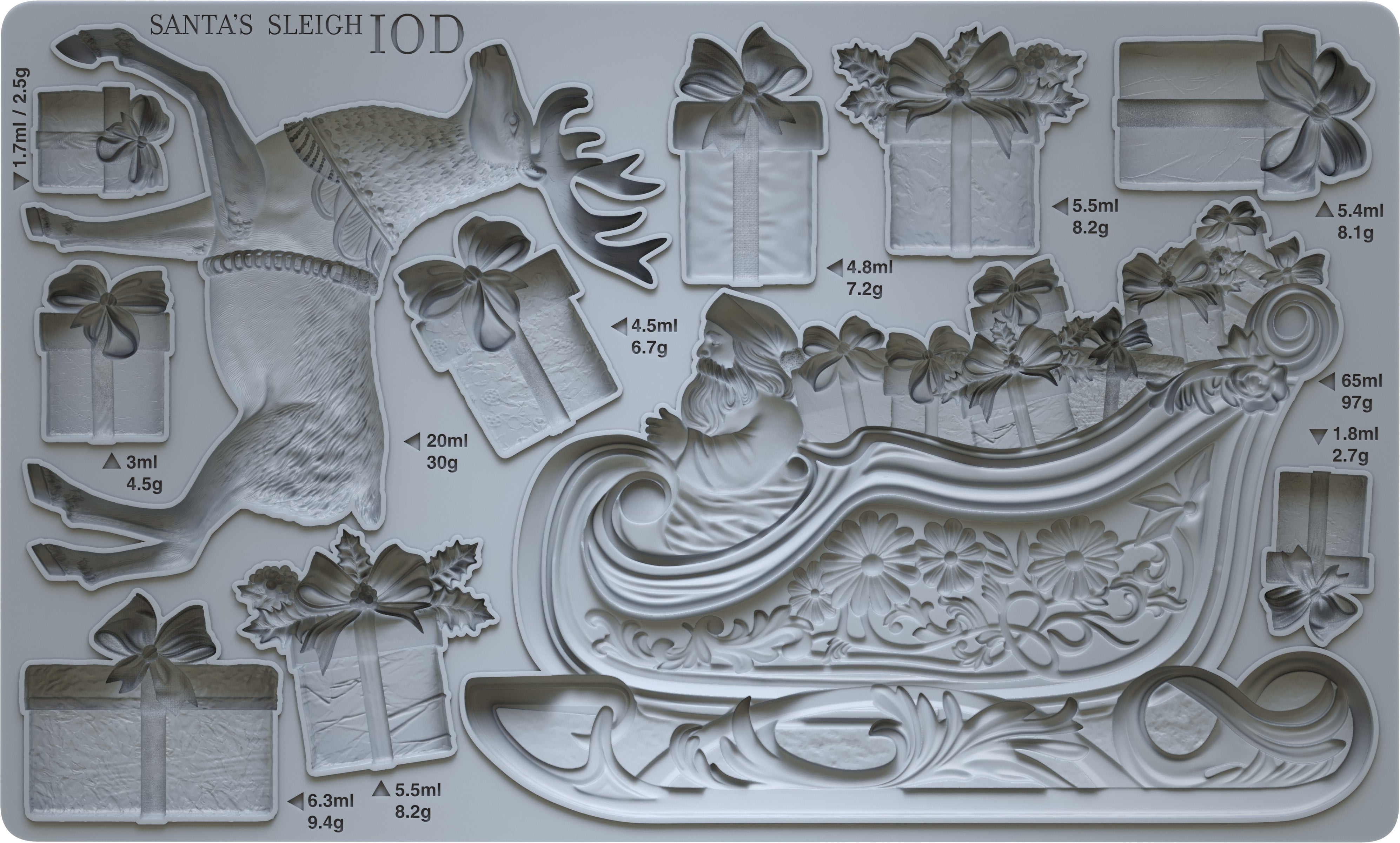 Santa's Sleigh Decor - Mould by Iron orchid Designs IOD Christmas 2024