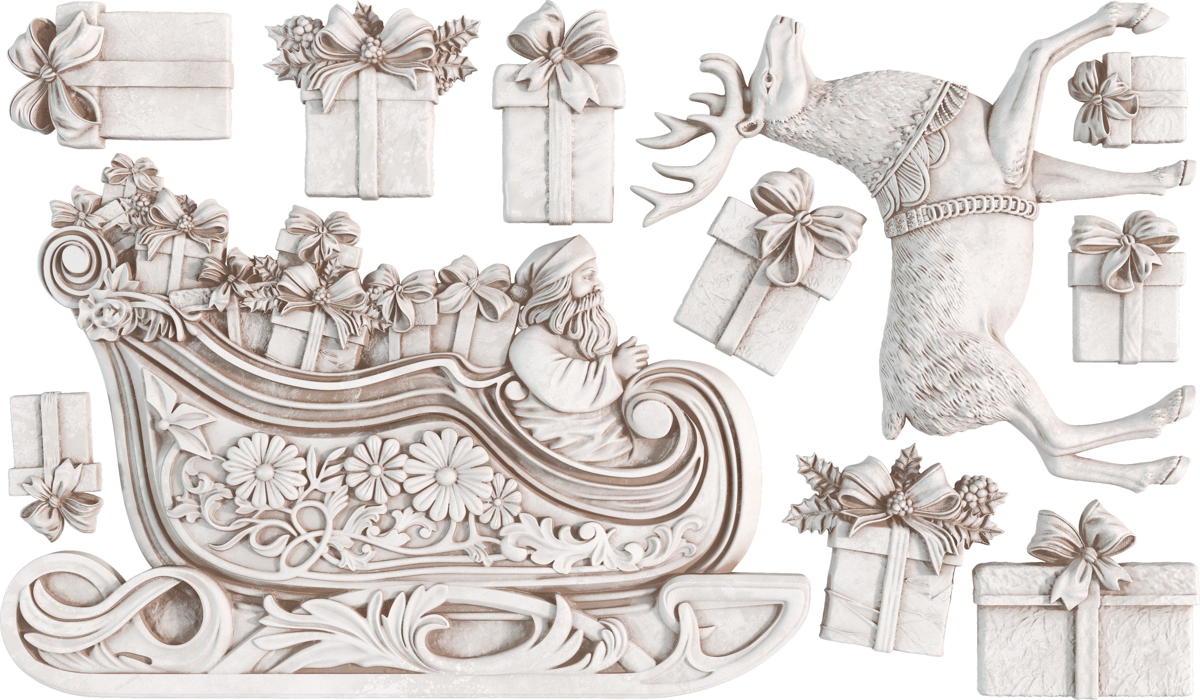 Santa's Sleigh Decor - Mould by Iron orchid Designs IOD Christmas 2024