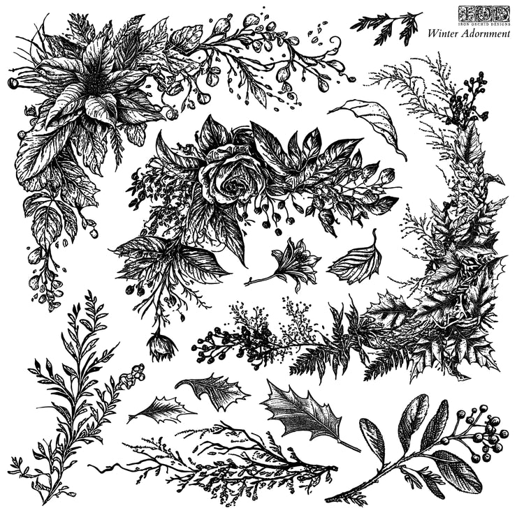 Winter Adornment -  Decor Stamp by Iron Orchid Designs IOD Limited Edition