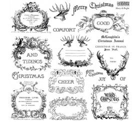 Merry & Bright Decor Stamp by Iron Orchid Designs IOD